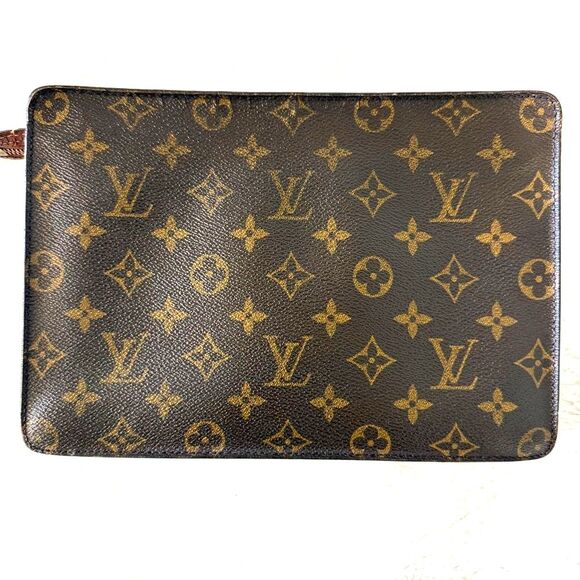 AUTHENTICATED Louis Vuitton Brown Monogram Vintage Toiletry 15 Bag UNISEX - Picture 8 of 13